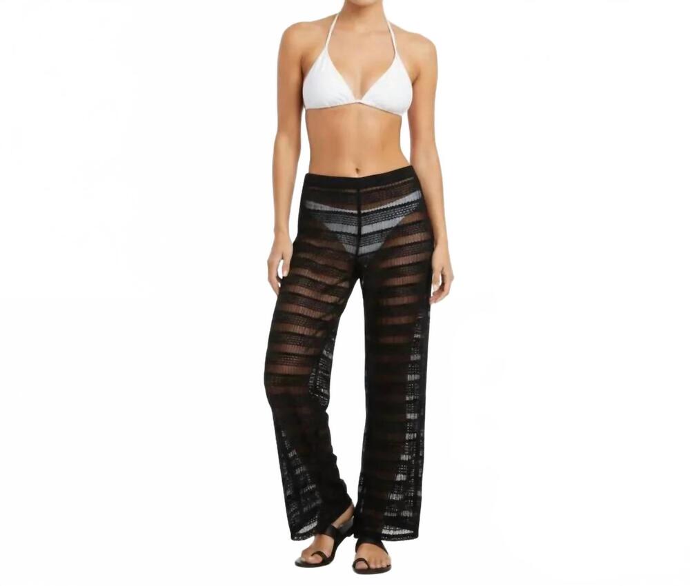 NEW JORDAN TAYLOR sheer swim suit beach pool cover up pants in black